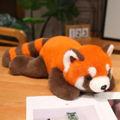 Gefüllte Anime-Figur, Puppe, gedrehter roter Panda, Plüschpuppe, flauschiges Haar, roter Waschbär, Tiere, Umarmungs-/Wurfkissen, Kinder, 30–60 cm