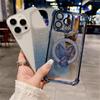 Shockproof Glitter Plating Butterfly Stand Case For OPPO A16 A16S A17 A15 A53 A5 A9 2020 A54S A53S 4G Soft Silicon Bracket Cover