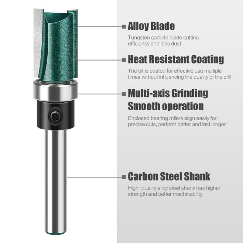 1/4 zoll 6mm Schaft Fräser Router Bit Trimmen Holz Fräser Dual Klingen