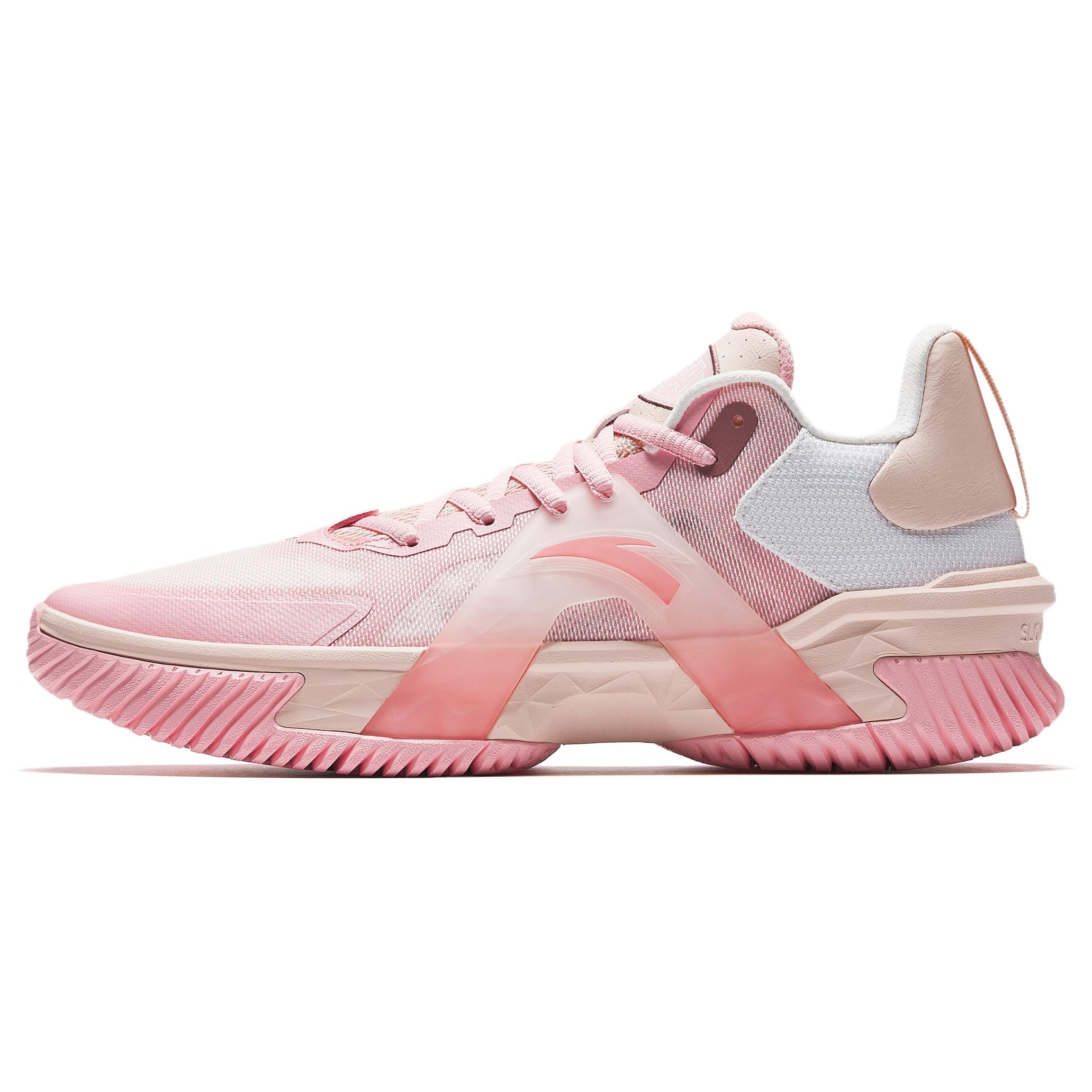 

new Anta Space 5 Cushioning, Slip Resistant, And Abrasion Resistant Low Top Basketball Shoes Men s Pink 44