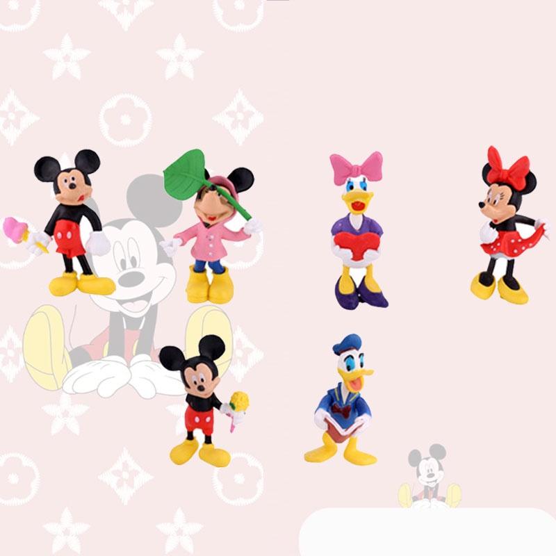 6pcs/set Disney Minnie Mouse Pvc Figurines For Cake Decoration And Children Gift