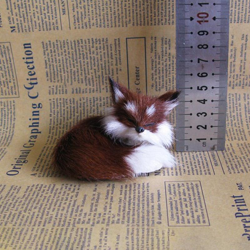 Mini Simulations Fuchs Plüschtier Niedliche Tierfigur Modell Heimtisch Dekoration Schmuckstück Fuchs Puppe Spielzeug Kind Erwachsener Weihnachtsgeschenk black