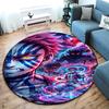 Classic Japanese-style Cartoon Demon Slayer Round Rug, Home Soft Decorative Anti-slip Yoga Mat and Chair Mat, Outdoor Floor Mat Carpet K27