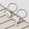 1 Pair Creativity Cute Stainless Steel Cartoon Cat Keychain Couple Animal Matching Key Ring Pendants Valentine Friendship Gift