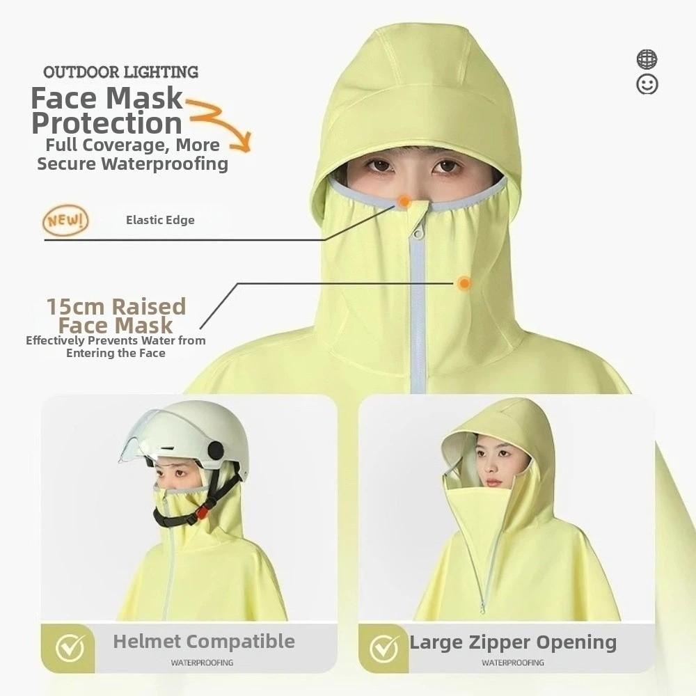 Waterproof Motorcycle Raincoat High Neck Full Body Rain Poncho Outdoor Motorcycle