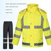Outdoor Fluorescent Yellow Raincoat Suit Men's and Women's Traffic Road Administration Reflective Warning Separates Rain Pants New Safety Warning Suit