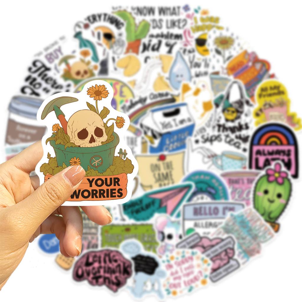 50 Cartoon Sarcastic Sarcastic Doodle Stickers Guitar Notebook Suitcase DIY Waterproof