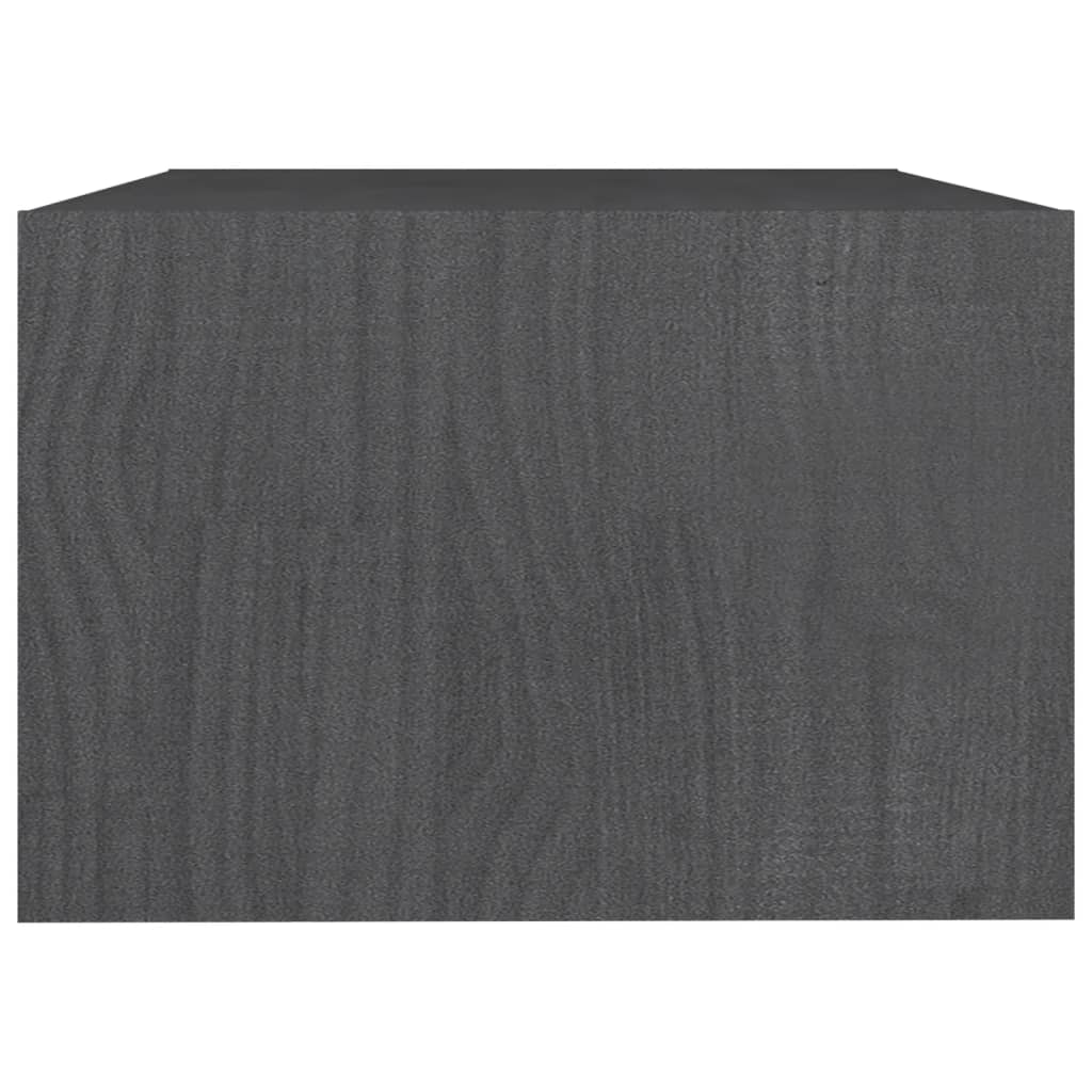  Coffee Table, Grey, 75x50x33.5 Cm, Solid Pine Wood