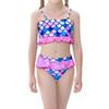Girls Two Piece Bikini Set Swimwear Tankini Top with Adjustable Straps and Ruffle Detail Bottoms for Beach Pool Water Activities