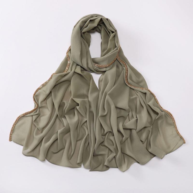 Ethnic Style Shiny Diamond Chiffon Scarf For Women All Season