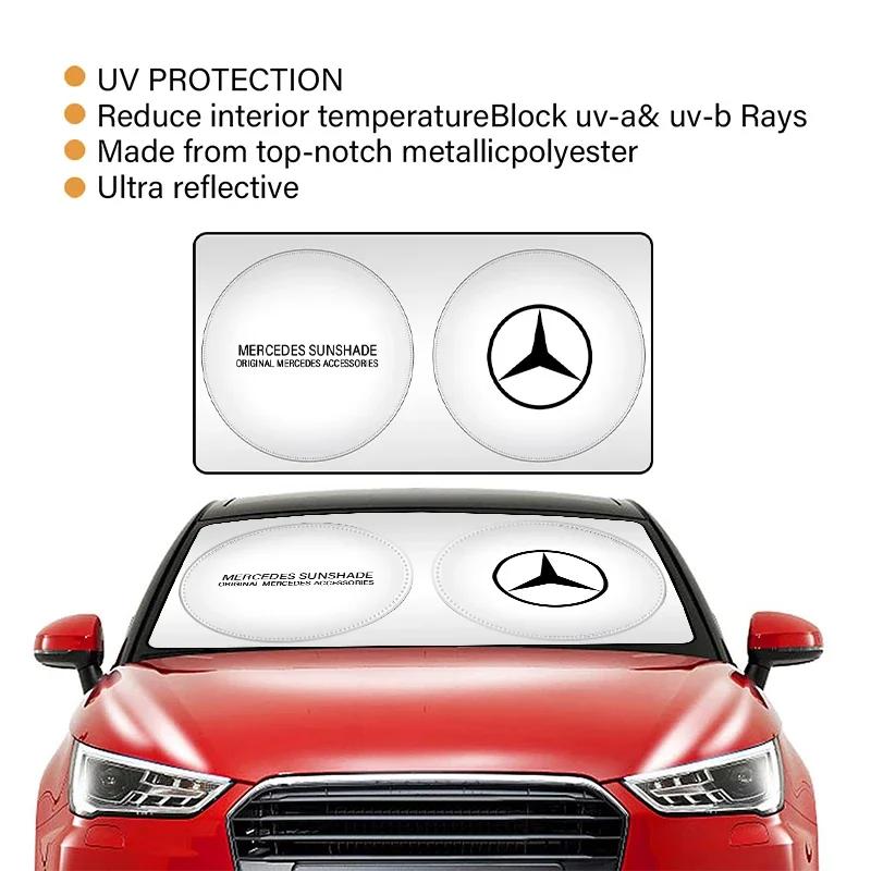 Samolepka na auto 2026 Nová Pro auto Benz Přední okno Sluneční clona Štít Skládací Kryt blokující UV záření pro Mercedes Benz C180 C200 C26