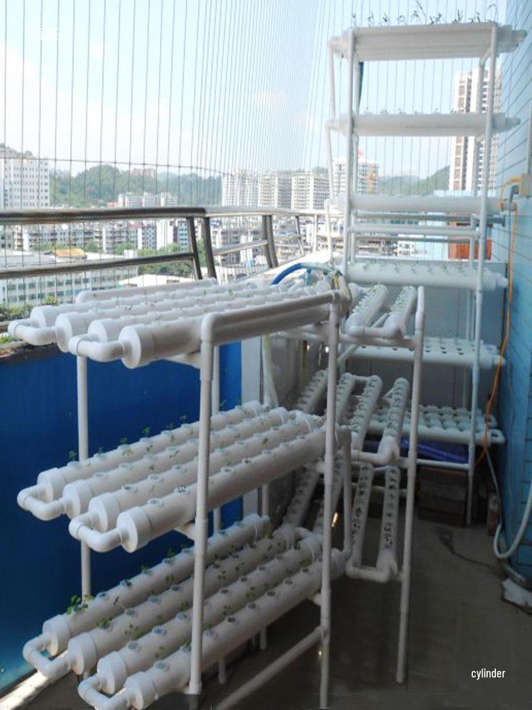 Rura hydroponiczna z PVC do uprawy bezglebowej na balkonie - Stojak na warzywa i kwiaty z otworami
