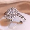 Bling Iced Out CZ Rings for Women Luxury Silver Color Wedding Bands Female Finger-rings Party Modern Fashion Jewelry