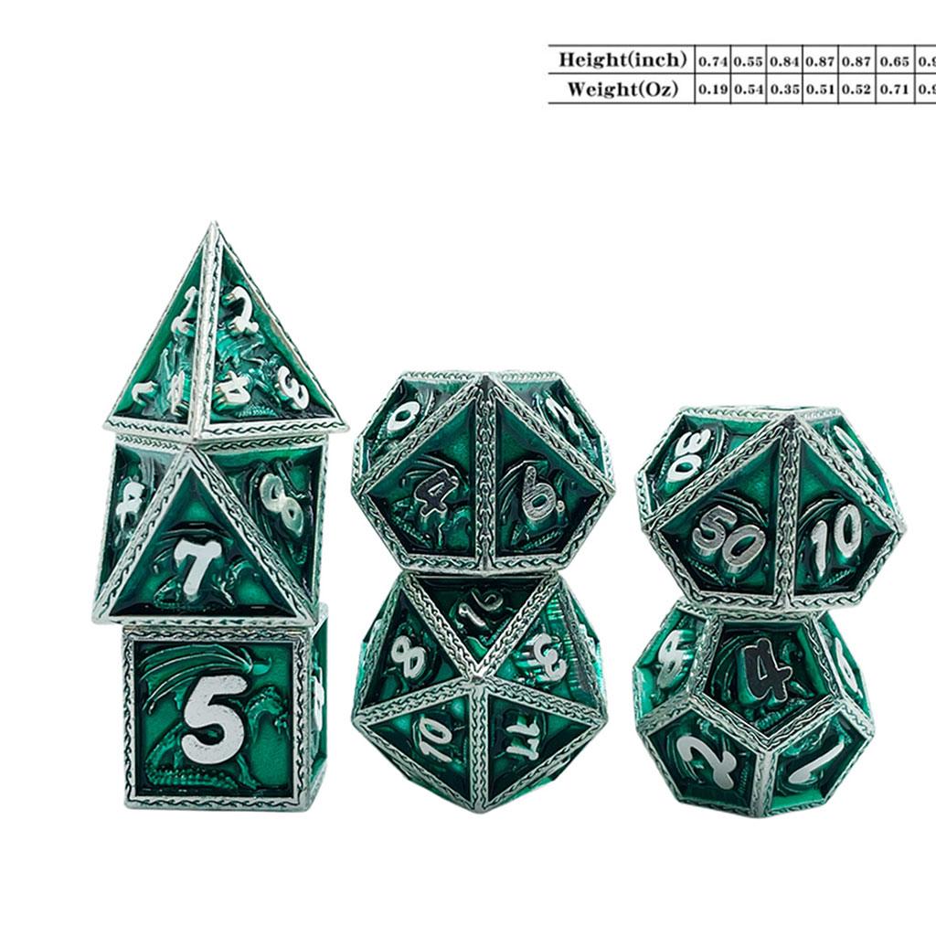 Buy 7 Pcs/Set Metal Dice Multifaceted Various Shapes Sculpture Digital