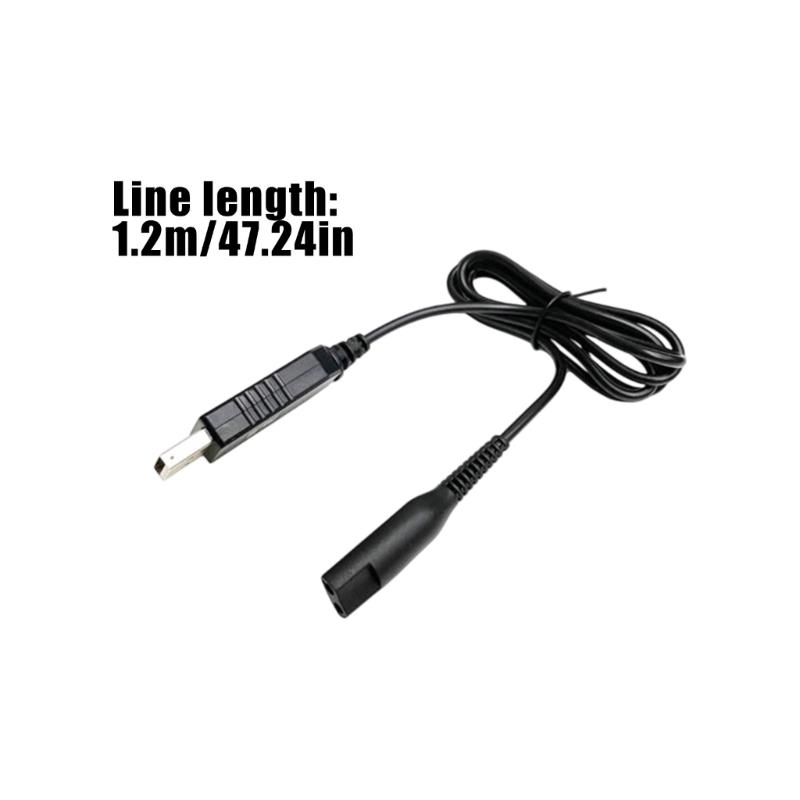 Pack of 2 USB Charging Cords Flexible Charging Cables for Electric Shavers PVC and Copper Construction 1.2M Length