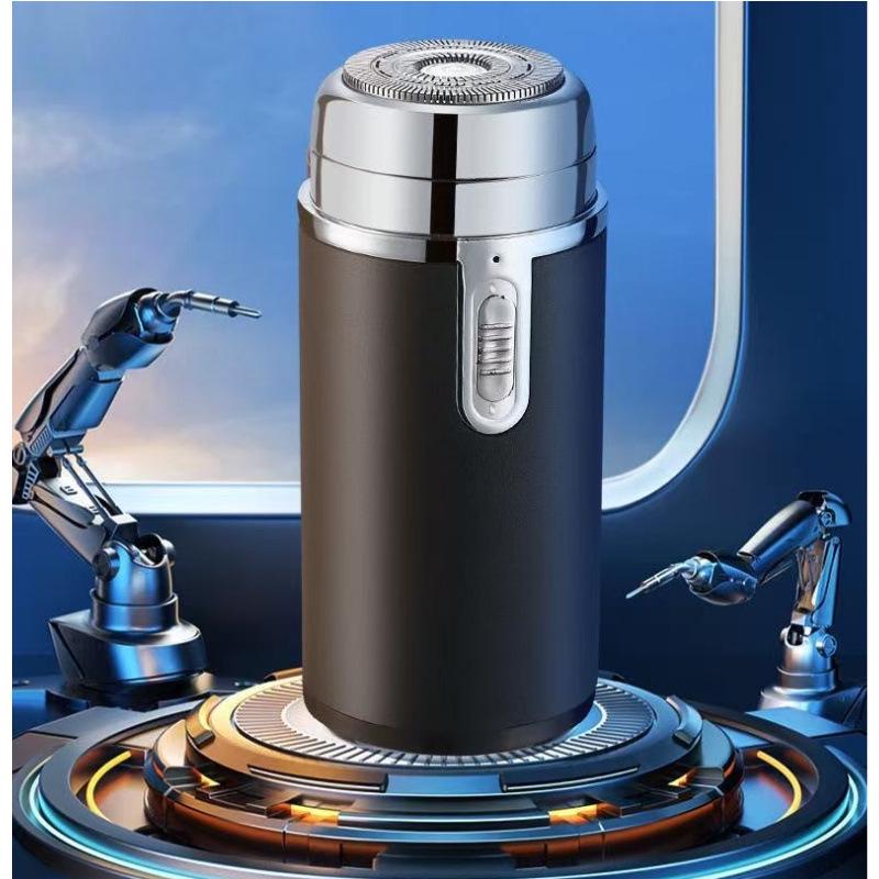 Men s Electric Beard Trimmer: Small, Multi-functional, Double Blade Shaver with USB Charging.
