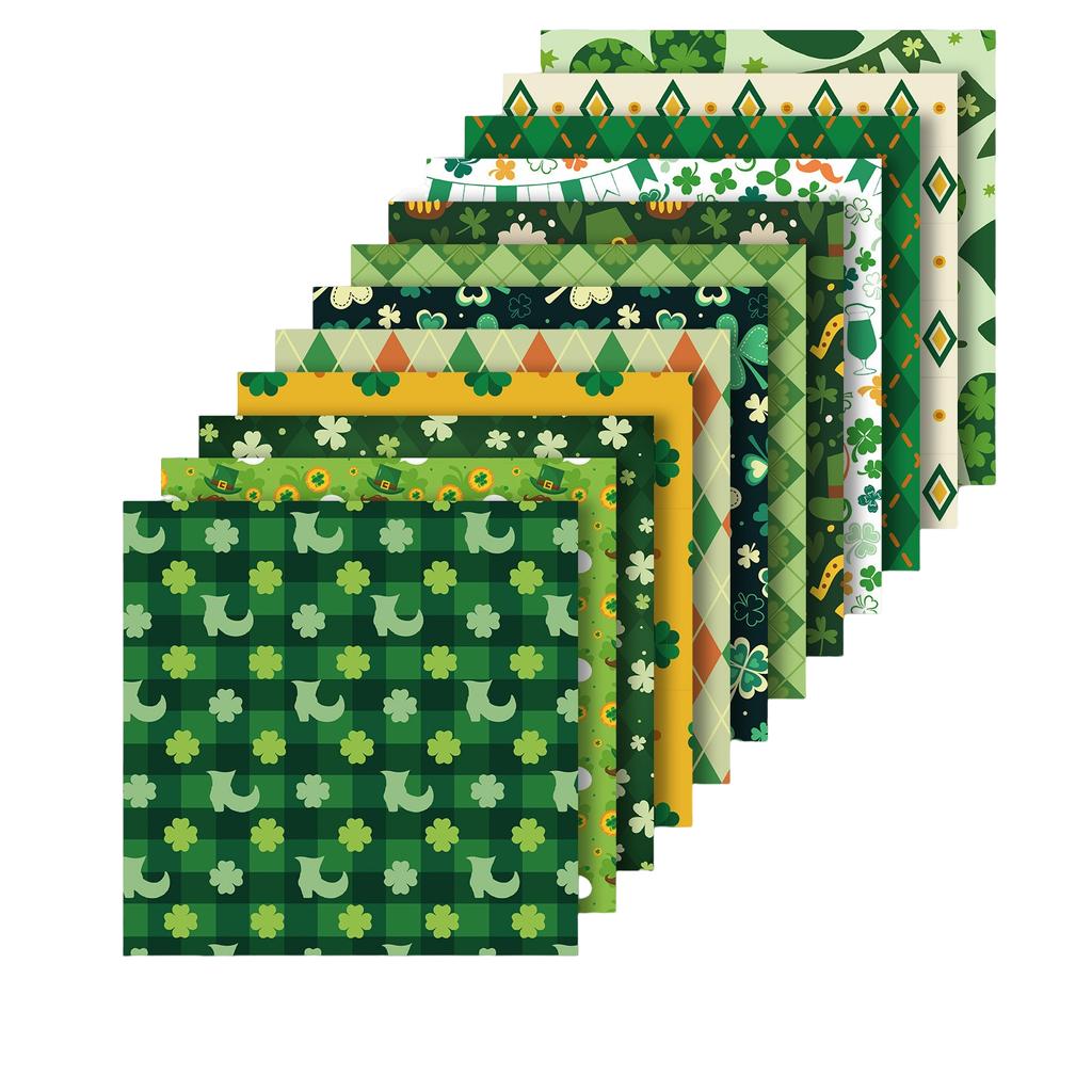 12PCS St. Patrick Series Material Paper Background Decoration Diy Wrapping Paper