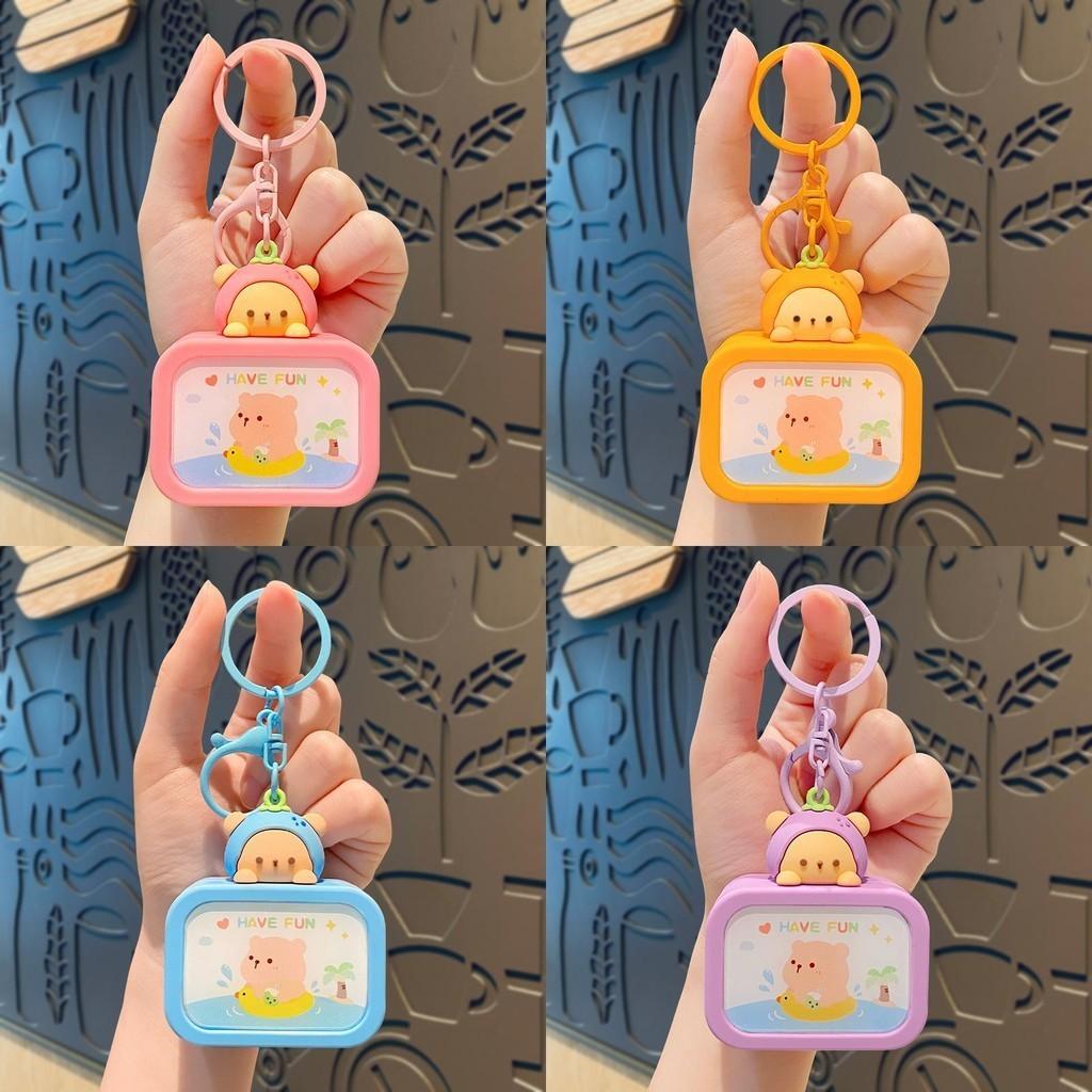 Adorable Silicone Bear Night Light Keychain Cute Cartoon Design For Gifts