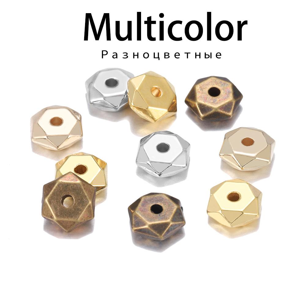 200 Stück Rhodium Bulk CCB Kunststoff Perlenrad Runde lose Distanzperlen für Schmuckherstellung, Armband, Halskette, DIY-Zubehör