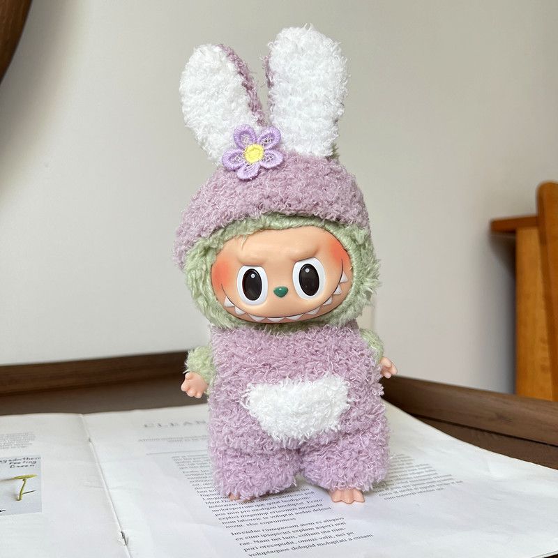 

Лабубу Лабубу Тканевая подвеска для переодевания Виниловый плюшевый брелок Детская одежда Пудра excluding dolls