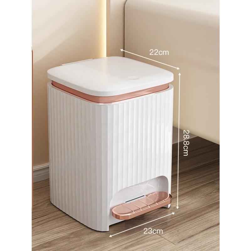 9L/12L Luxury Pressing Type Trash Can With Pedal Lid Large Capacity Trash Bin Waterproof Wastebasket For Bathroom