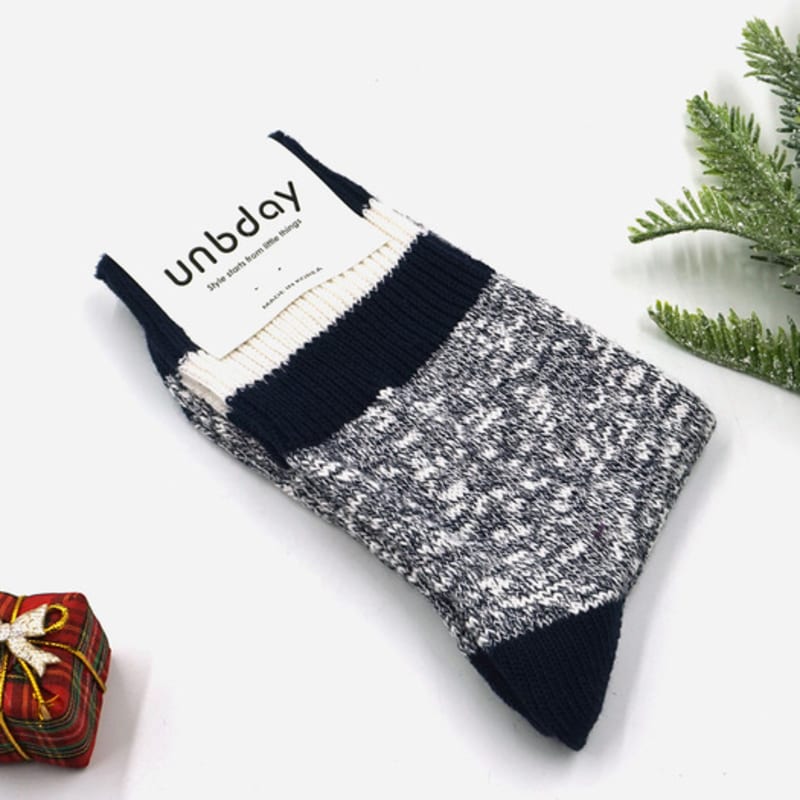 

UNBDAY Women s Winter Ringle Knit Socks - Navy navy