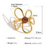 Trendy 18K Gold Plated Irregular Rings Chic Exquisite Luxury Vintage Women Crystal Jewelry Stainless Steel Flower Ring Gift