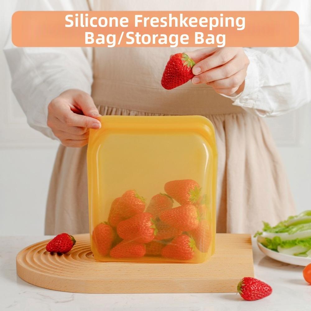 1600ml Food Storage Bag Silicone Meal Prep Bag New Reusable Freezer Bag Travel Use