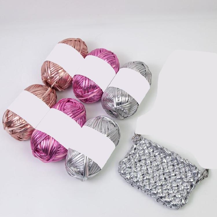 6 Pcs Polyester Yarn Fabric Cloth Knitting Yarn Metallic T-Shirt Yarn for Hand Bag Blanket