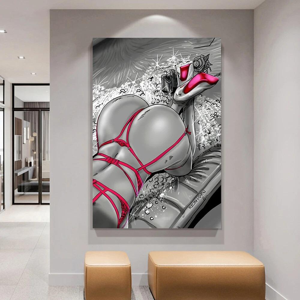 Canvas Wall Art Abstract Sexy Women Canvas Painting Canvas Wall Art Wall Mural for Live Room Frameless