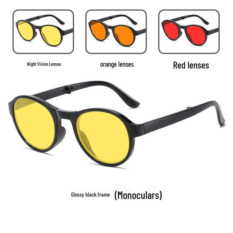 Portable Night Vision Anti-Blue Light Glasses for Men and Women - Folding Spring Leg Design, Ideal for Mobile, Computer, and Gaming Use.