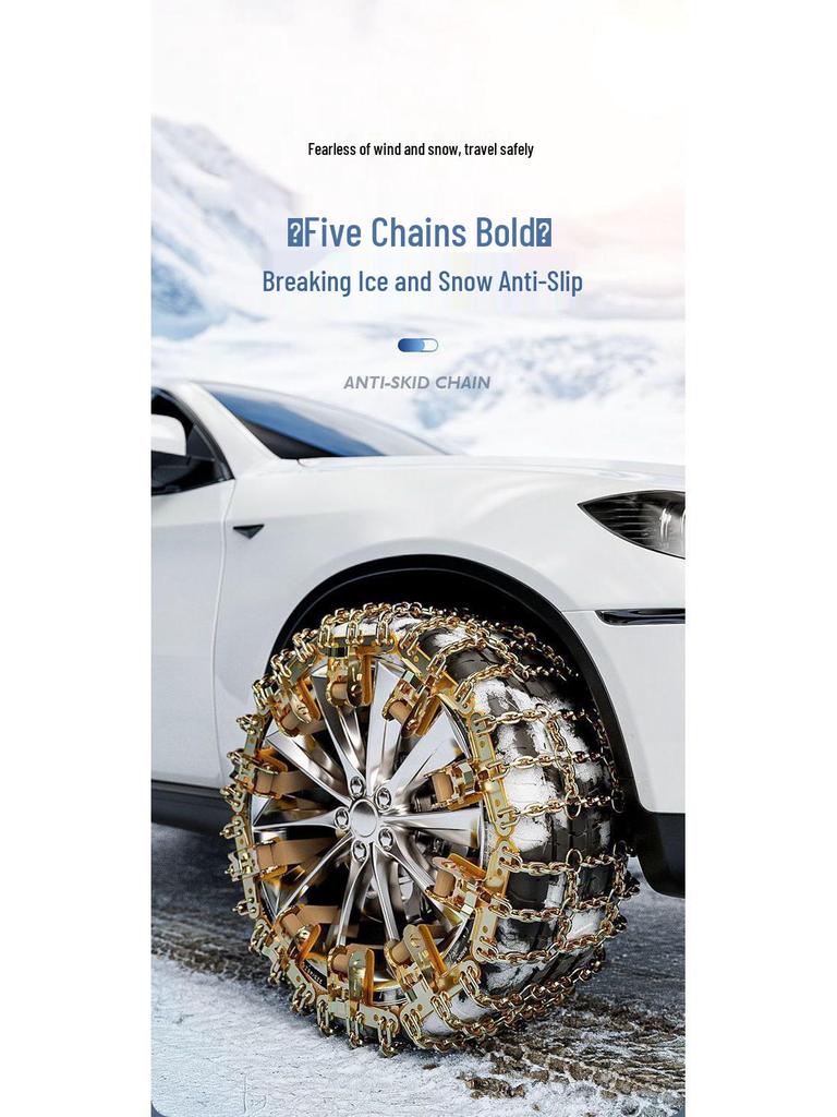 Universelle Schneeketten für Autoreifen - Rutschfest, Nicht beschädigend, Passend für Limousinen, Robuste Eisenkonstruktion