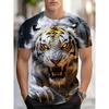 T-shirt Estiva da Uomo Girocollo Stampata in 3D Moda Versatile Traspirante Tendenza Casual