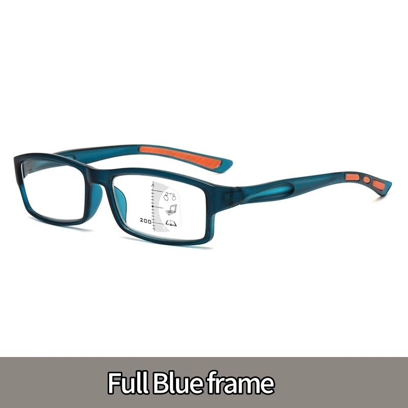 Mens Multifocal Progressive Reading Glasses Anti Blue Light Near Far HD Lens Eyewear Retro Style Diopters +1.0 To +4.0
