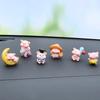 6Pcs Mini Cute Pigs Car Center Console Ornaments Micro Animal Screen Decoration Car Interior Accessories