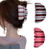 Fashion Stripe Design Acetate Hair Claw Strong Hold Semicircle Shark Clip Elegant Minimalist Hair Clip Back-Head Updos