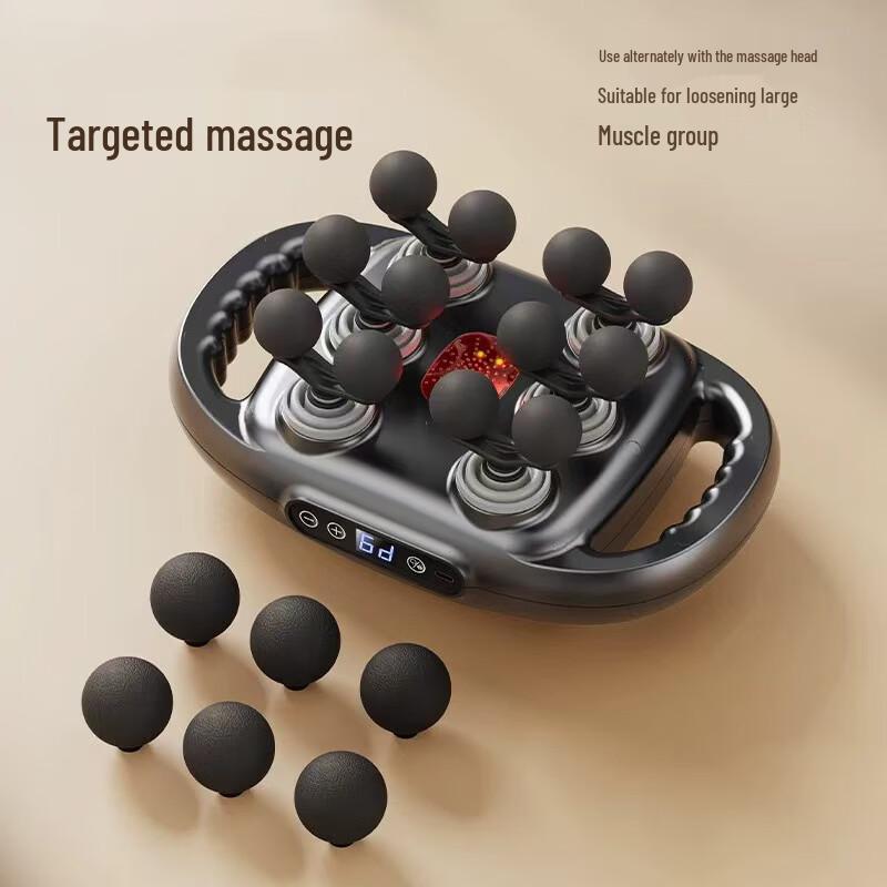 TLXT Multi-Head Percussion Massage Gun CN plug (adapter included) серый