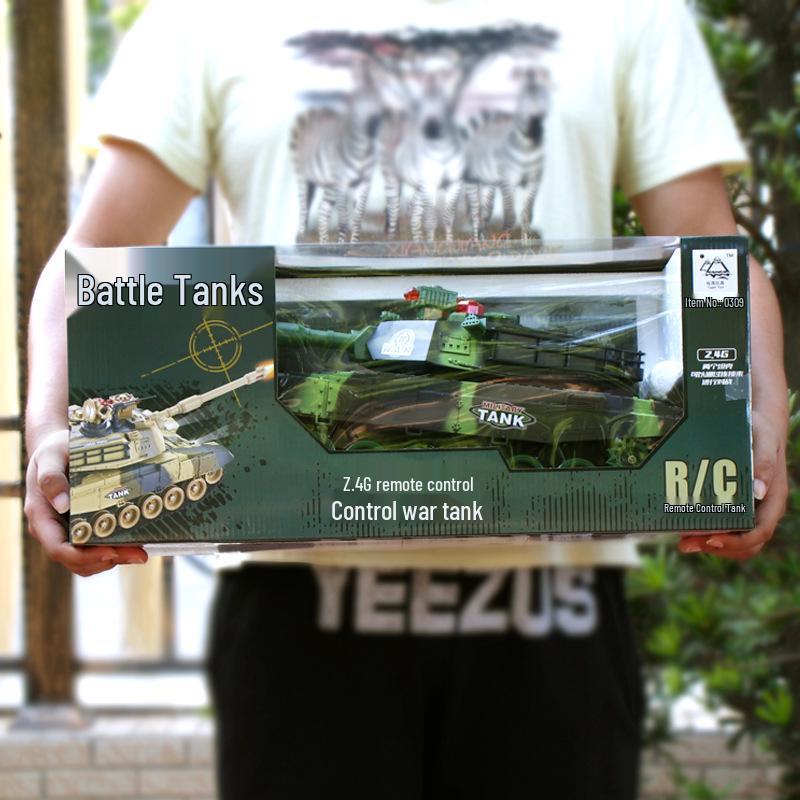 Large RC Parent-Child Tank Battle Toy: Rechargeable, Tracked Off-Road 2.4G Cannon Vehicle