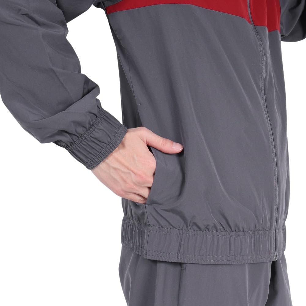 Puma Sports Jersey Top and Bottom Mesh Woven Color Block Suit 684143 24 Color Galactic Gray Set, Lining, Men's Fall/Winter (69)