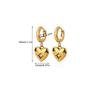 Cross Retro Pearl Temperament Earrings - 18K Gold Plated Stainless Steel with Diamond Inlaid Mother-of-Pearl Heart Bow Design