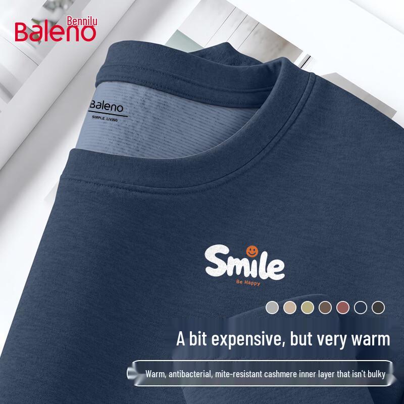 Baleno Men's Thermal Silk-Blend Long Sleeve Crew Neck Tee