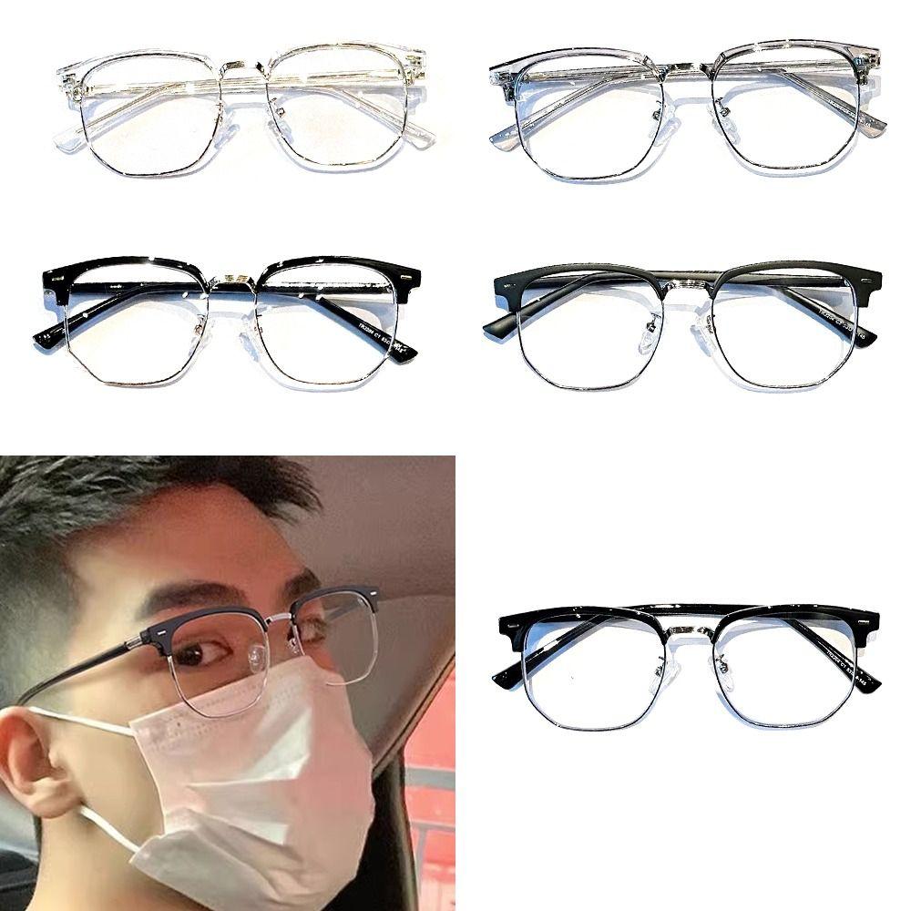 

Plastics Anti-Blue Light Glasses Eye Protection Half Frame Glasses for Women Men 3