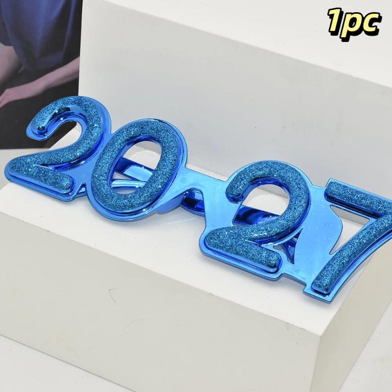 2027 Number Eyeglasses Happy New Year Glasses Diamond Glitter Sunglasses Cosplay Prop Xmas Party Decoration Funny Glasses