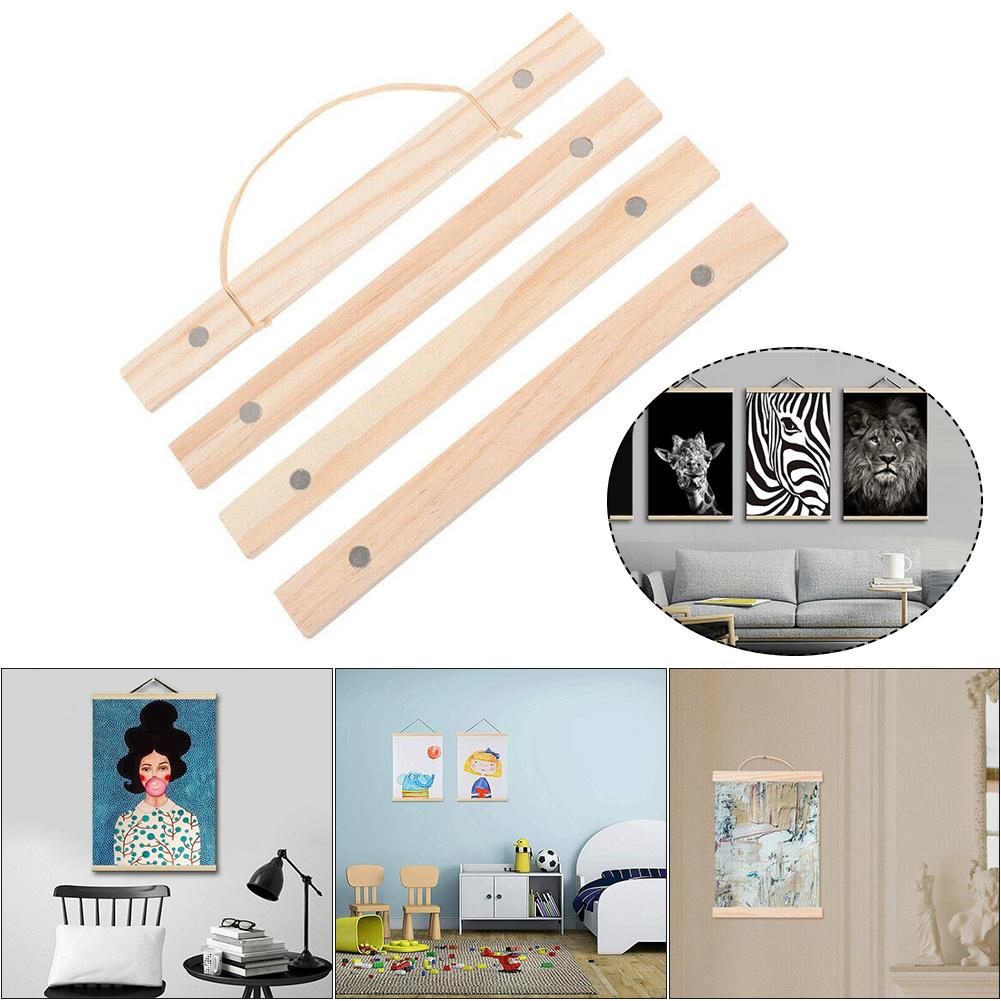 Magnetic Pine Wood Photo Picture Frame 21cm-51cm Poster Print Wooden Hanger Frame Canvas Wall Art Craft Frame Art