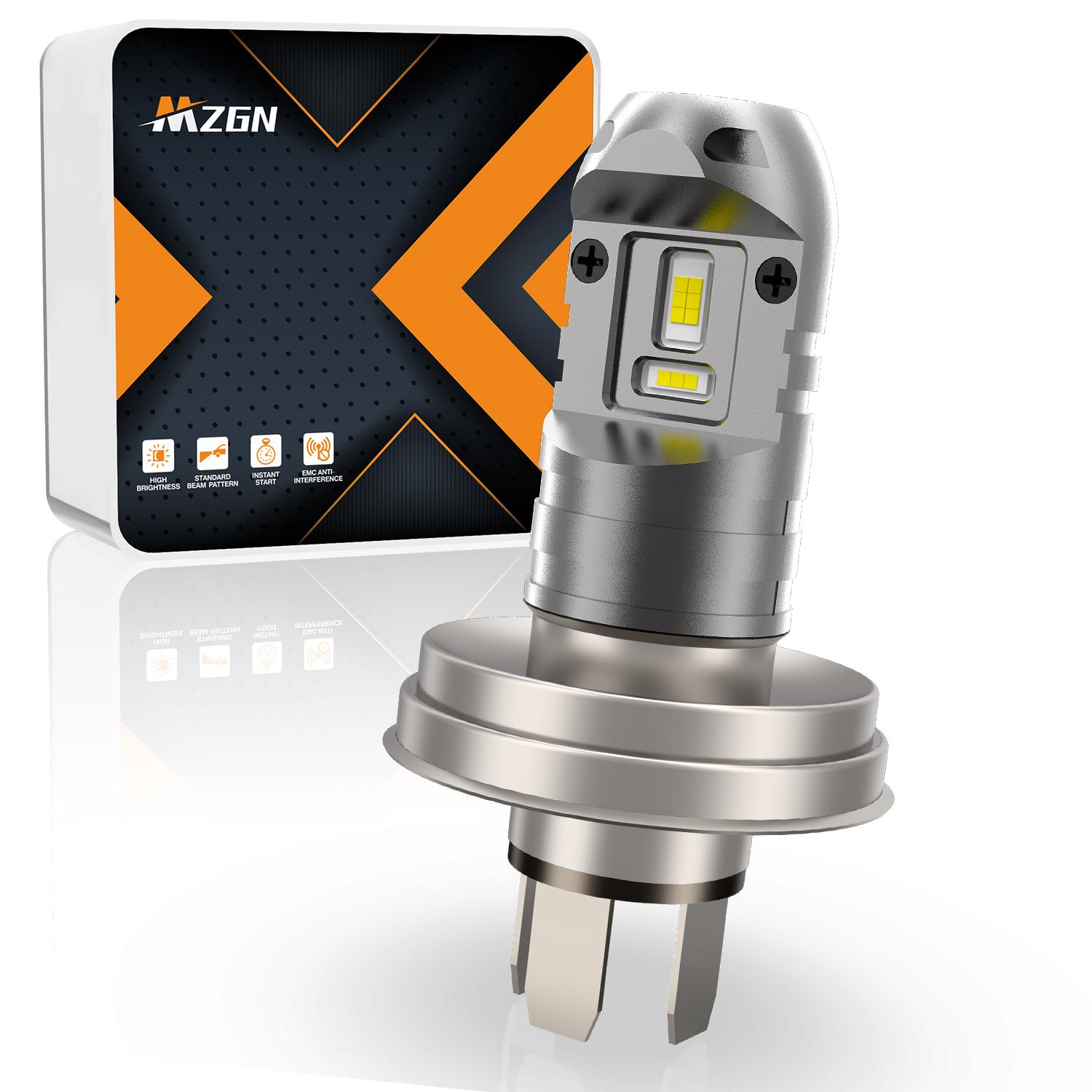 

Светодиодная лампа MZGN R2 P45T постоянного тока 12 В, супер яркая белая светодиодная лампа дальнего и ближнего света для фар мотоцикла, неполярная