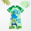 Boys' Crocodile Print Short-Sleeve One-Piece Swimsuit 2025
