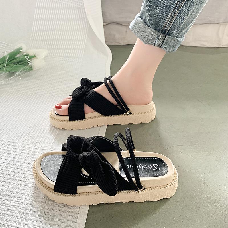 Fashion Women Sandalias Mujer Summer Fairy Style 2025 New Fashion Student Platform Roman Lady Cute Slippers Sands Flat Shoes