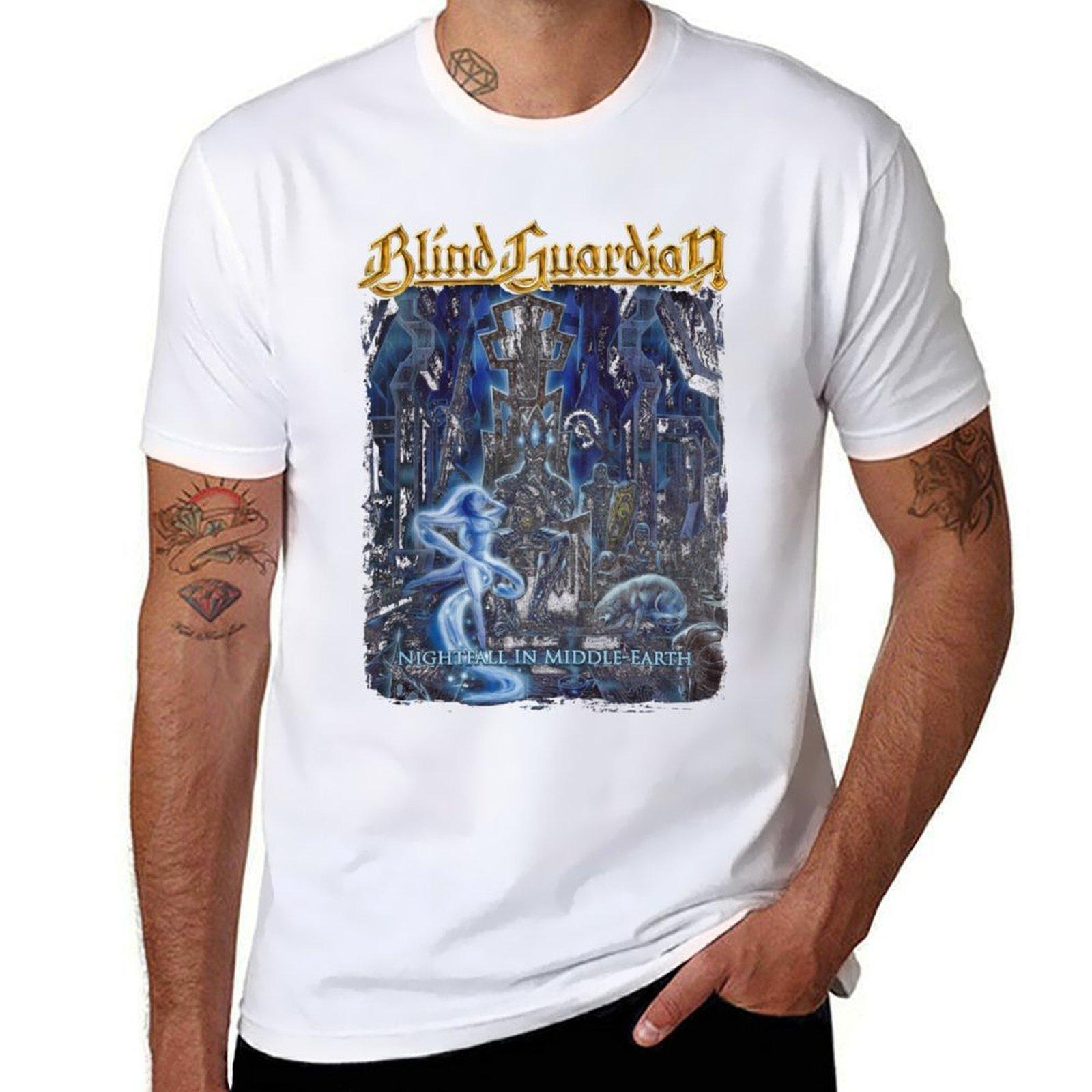 

Blind Guardian - Нічна пора на Середзем ї Футболка бавовняна футболка 100% футболки для чоловіка футболки з принтом Футболка 3XL
