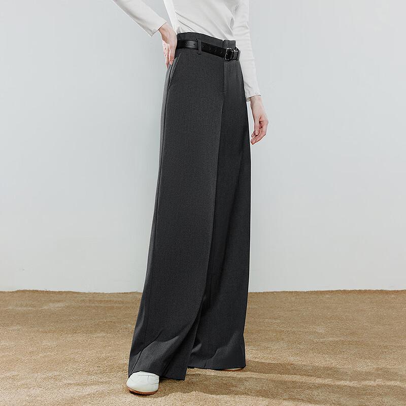 Women's Wool Blend Relaxed Wide-Leg Trousers