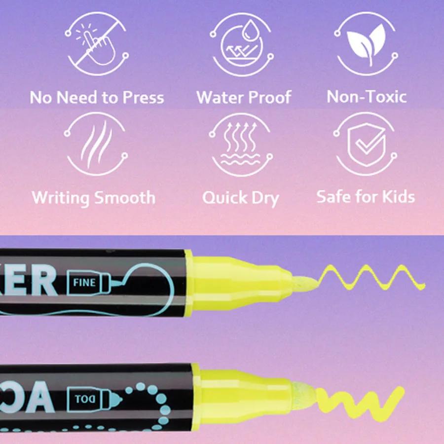 12/24/36/60/72 Color Double Head Waterproof Acrylic Marker Pens For Rock Painting Canvas DIY Making Posca Doodle Pen Art Markers